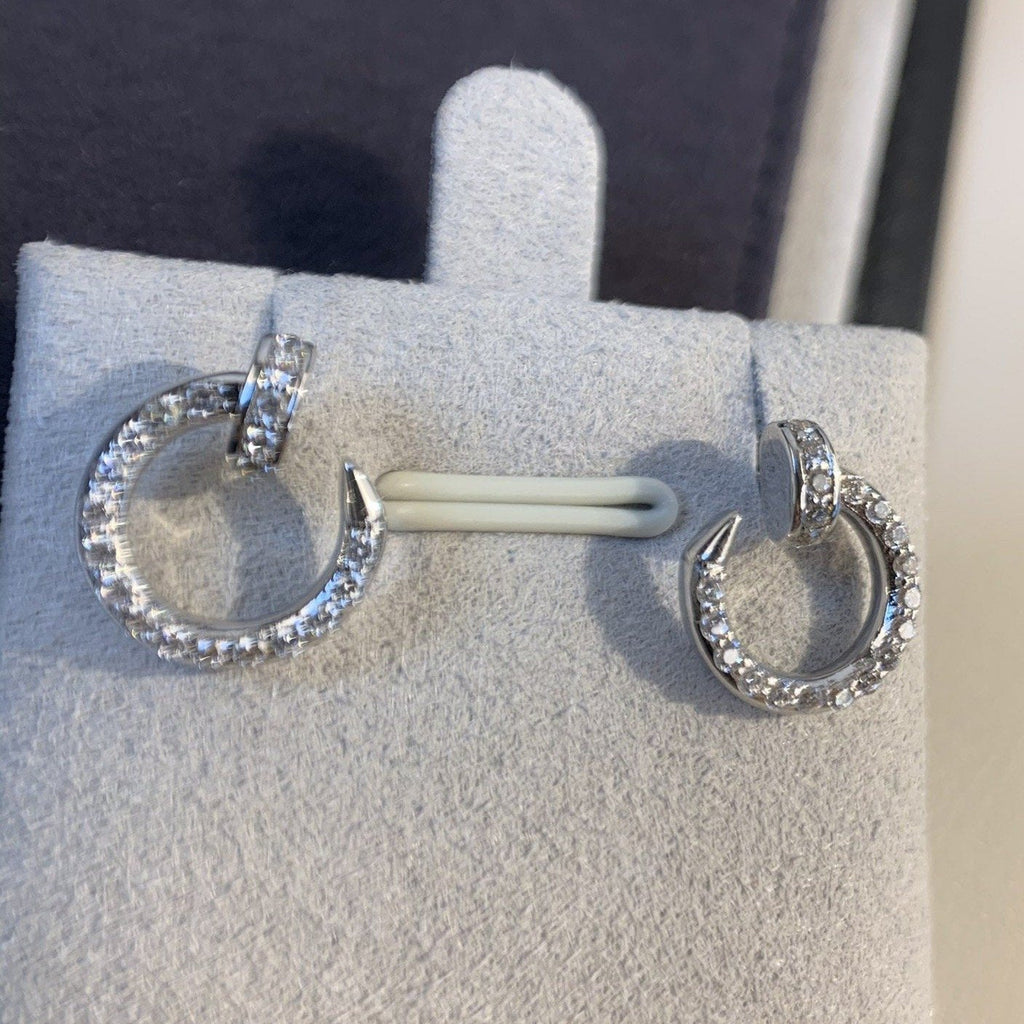 CARTIER JUSTE EARRINGS 3.65MM SILVER DIAMONDS