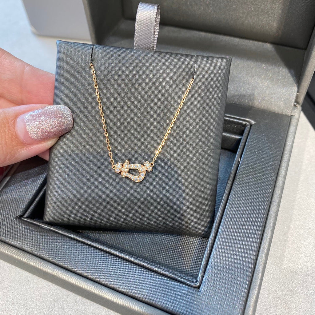FRED FORCE 10 DIAMOND PINK GOLD NECKLACE MINI MODEL