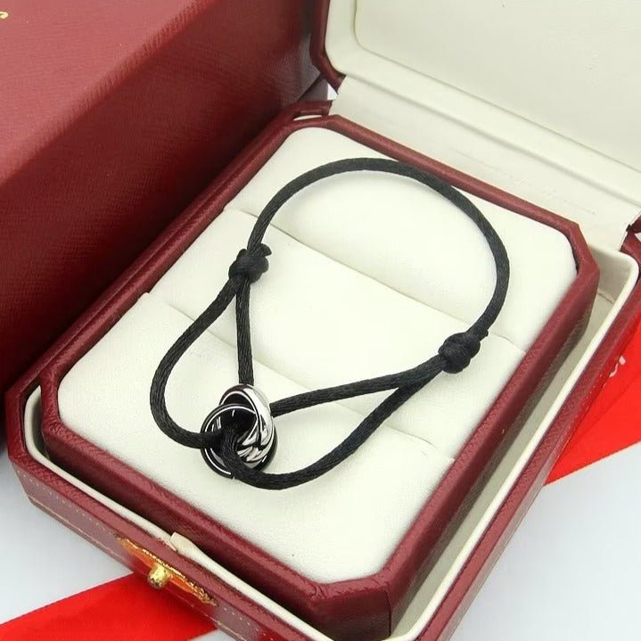 CARTIER TRINITY SILVER GREY TEXTILE BRACELET