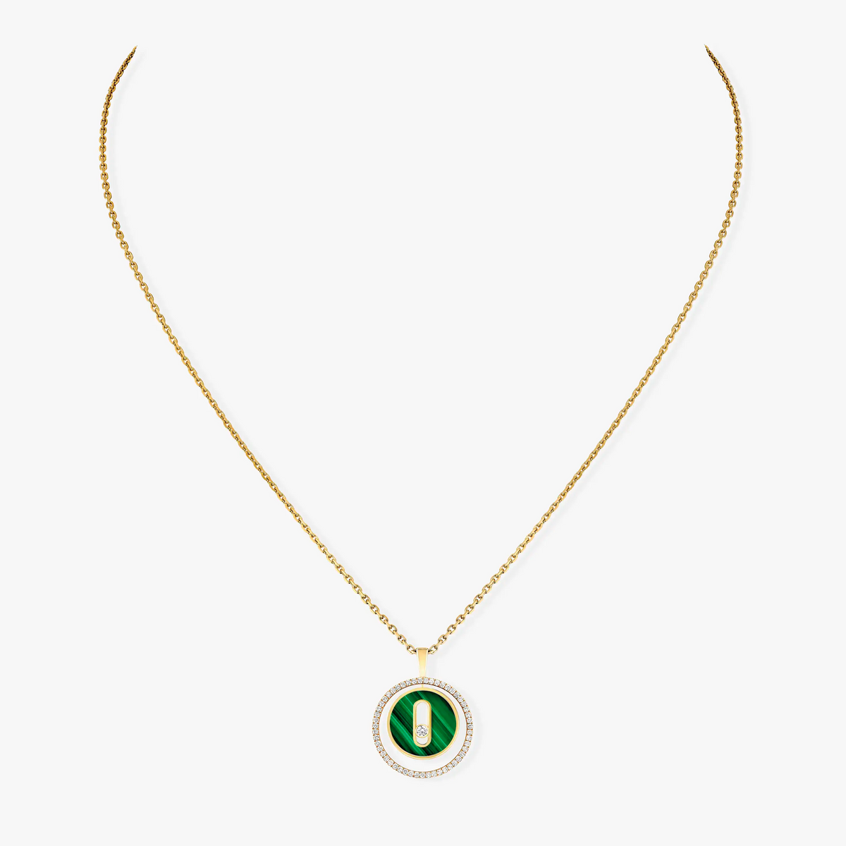 MESSIKA LUCKY MOVE 1 DIAMOND MALACHITE GOLD DIAMOND NECKLACE