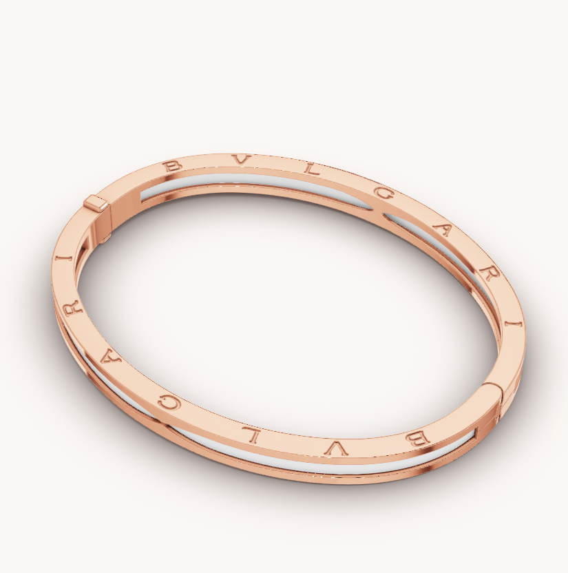 Bvlgari ZERO 1 PINK GOLD WITH WHITE CERAMIC BRACELET