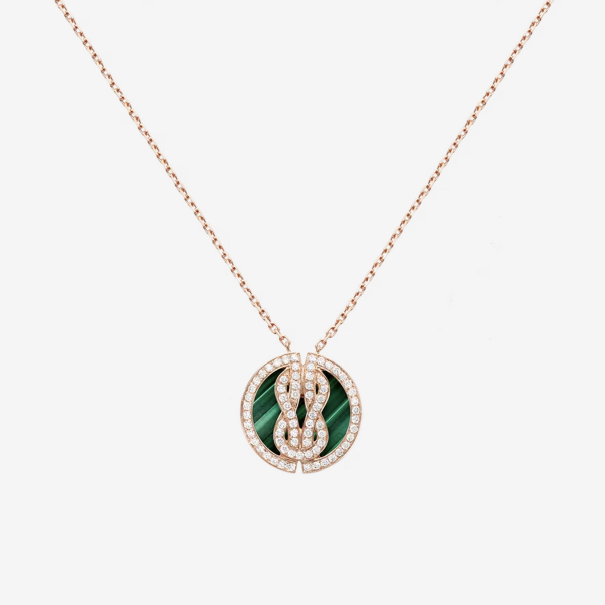 FRED CHANCE INFINIE LUCKY MEDALS PINK GOLD NECKLACE