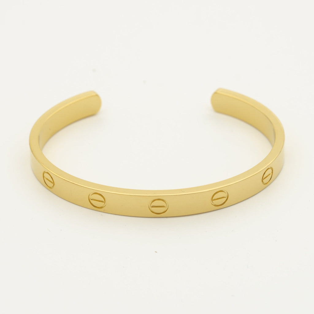 CARTIER LOVE BRACELET 6.1MM OPEN CUFF GOLD