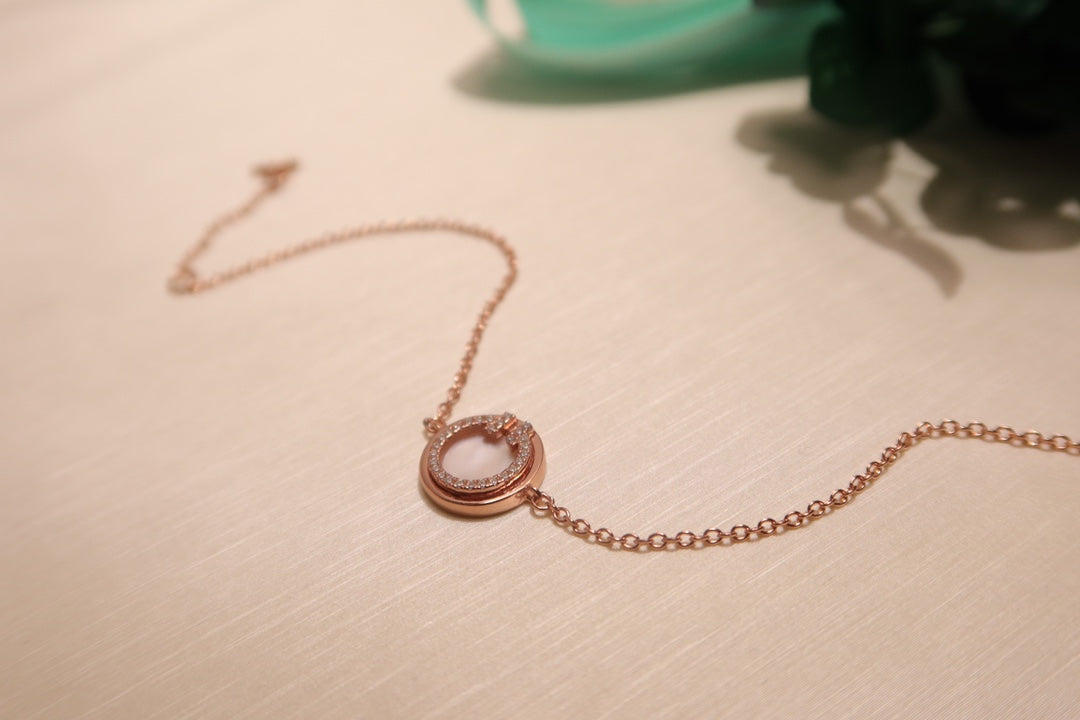 TIFFANY DIAMOND CIRCLE PINK GOLD BRACELET