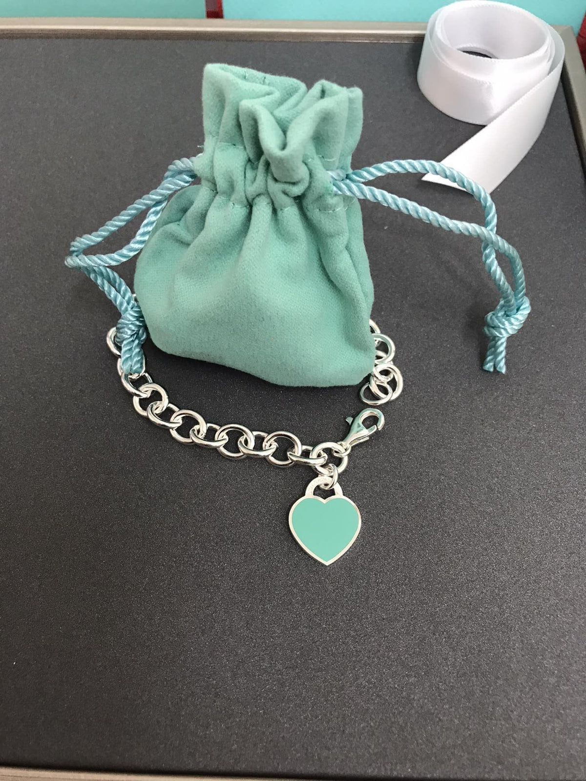 TIFFANY HEART TAG BRACELET SILVER MEDIUM
