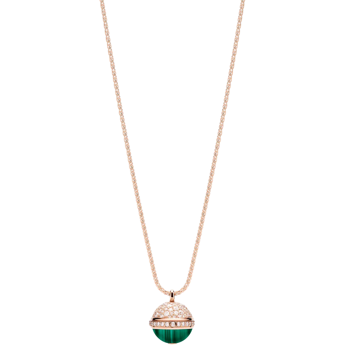 PIAGET POSSEISSION DIAMOND PINK GOLD MALACHITE NECKLACE