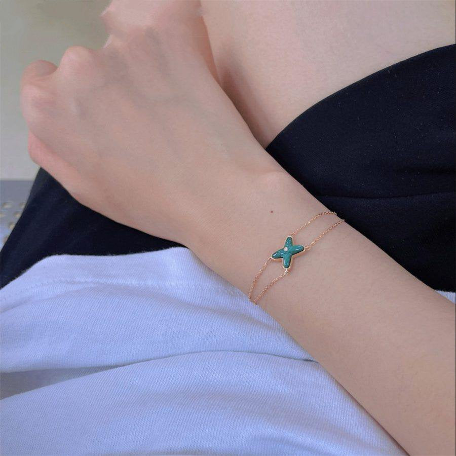 CHAUMET JEUX BRACELET MALACHITE PINK GOLD 1 DIAMOND