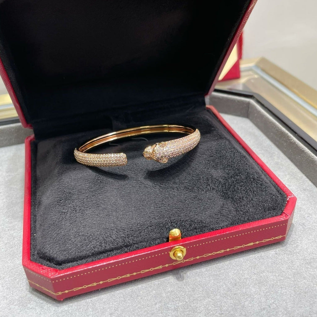 CARTIER PANTHERE FULL DIAMOND OPEN BRACELET